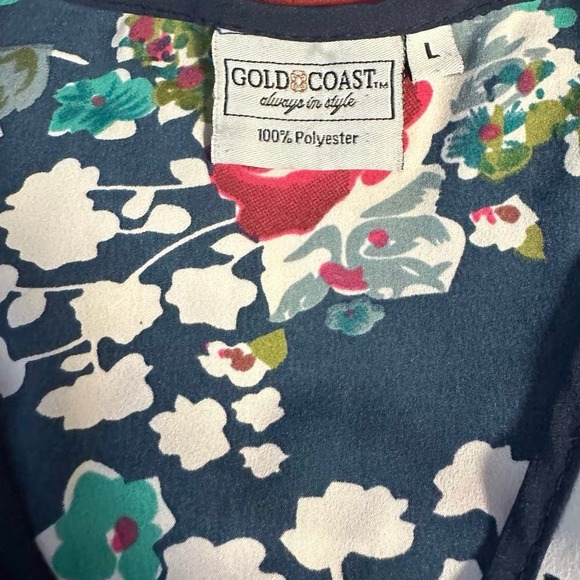 Vintage Gold Coast Floral Kaftan Swim Coverup Size L - Picture 4 of 4